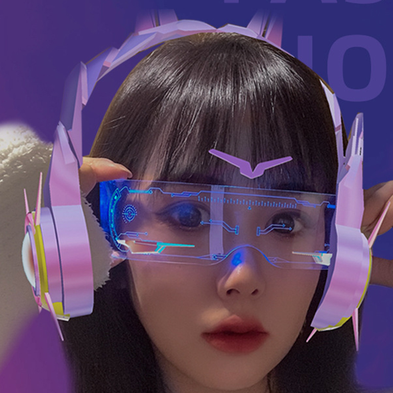 LED 빛나는 다채로운 선글라스 현대 펑크 고글 남자  - Diy Halloween Electronics 리뷰 및 가격