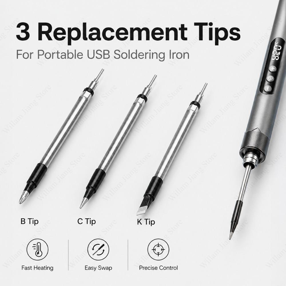 1/3 PCS USB 납땜 인두 교체 팁 휴대용 납땜  - Flux Pen Electronics 리뷰 및 가격